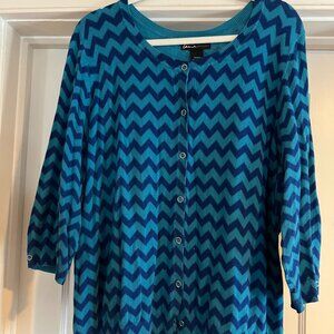 Lane Bryant chevron blue cardigan